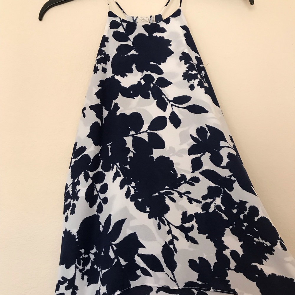 Navy Blue and white halter top✨
